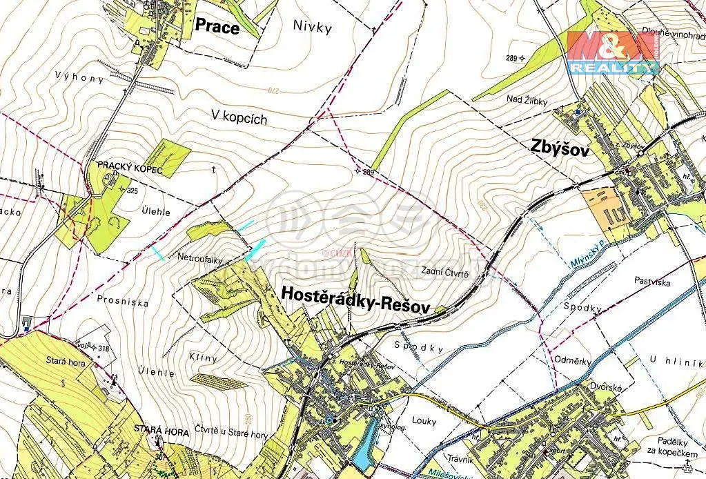 Prodej  pole 920 m², Hostěrádky-Rešov, okres Vyškov