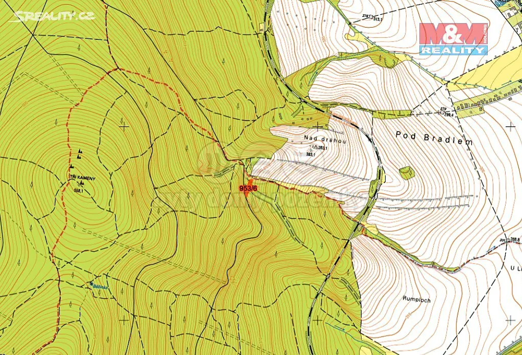 Prodej  lesa 6 647 m², Nová Hradečná, okres Olomouc