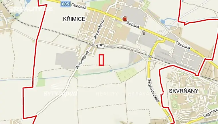 Prodej  pozemku 3 587 m², Plzeň - Křimice, okres Plzeň-město