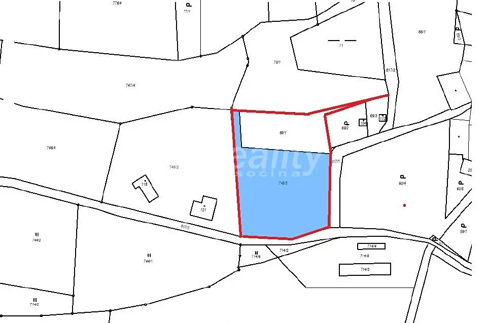 Prodej  stavebního pozemku 3 462 m², Blatná - Čekanice, okres Strakonice