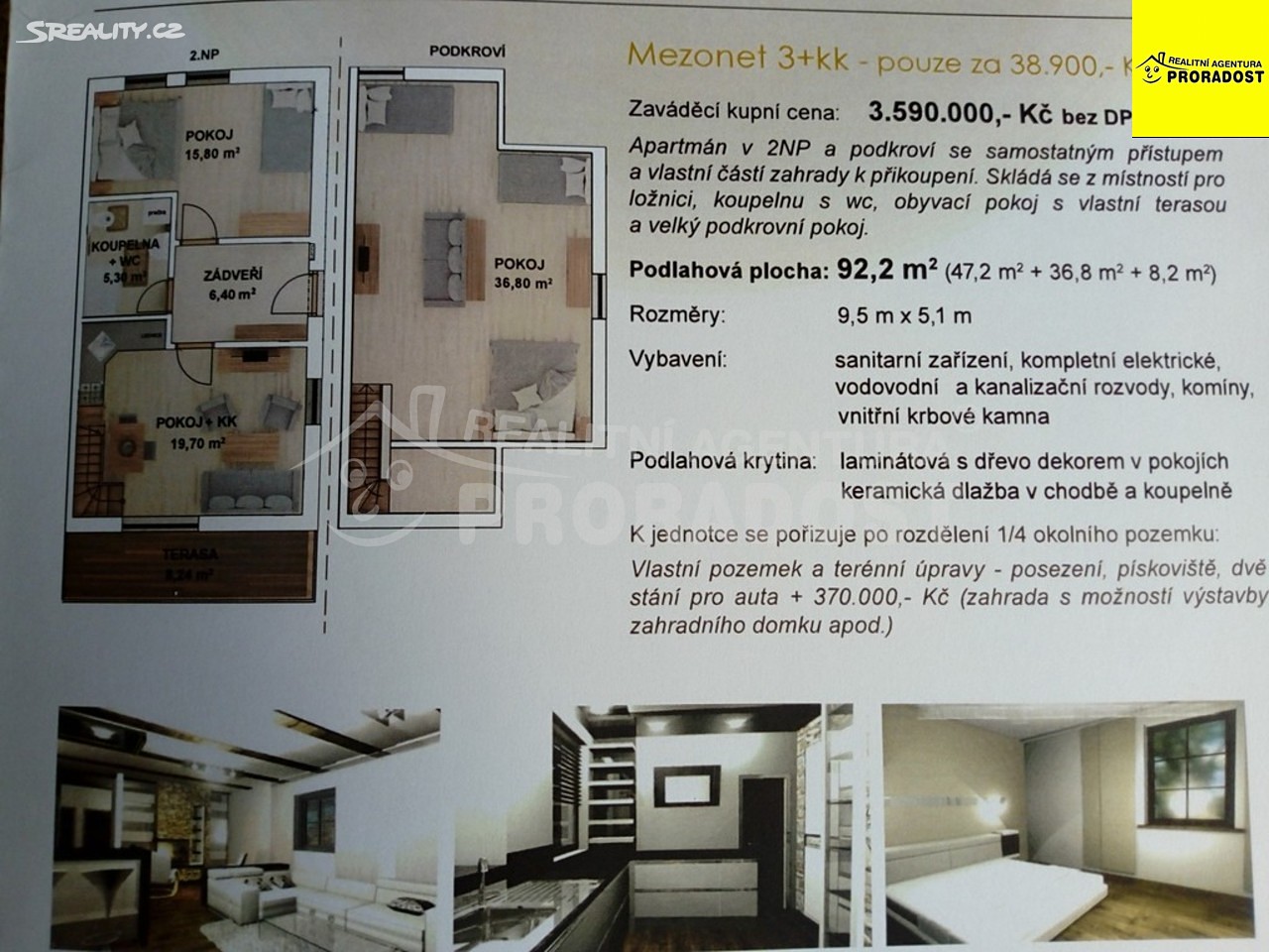 Prodej bytu 3+kk 92 m², Václavov u Bruntálu - Horní Václavov, okres Bruntál