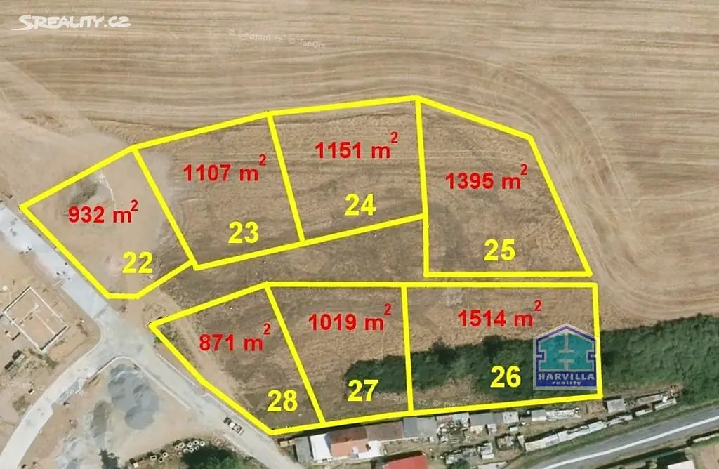 Prodej  stavebního pozemku 871 m², Hradec, okres Plzeň-jih
