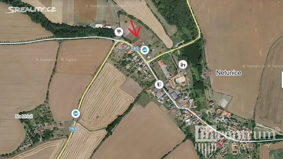 Prodej  stavebního pozemku 1 100 m², Netunice, okres Plzeň-jih