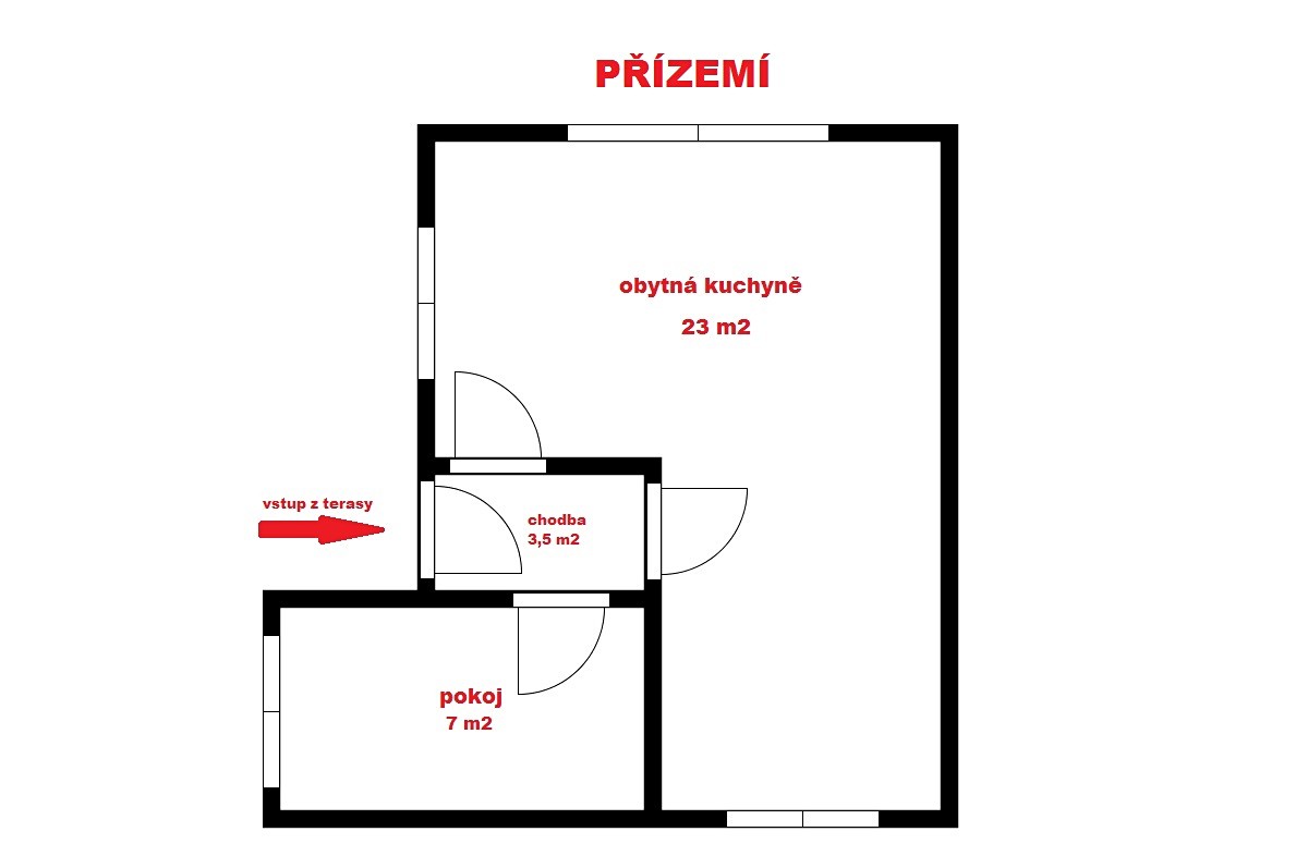 Prodej  chaty 55 m², pozemek 455 m², Soběslav, okres Tábor