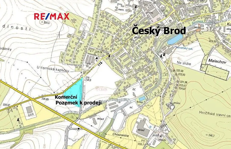 Prodej  komerčního pozemku 20 875 m², Palackého, Český Brod
