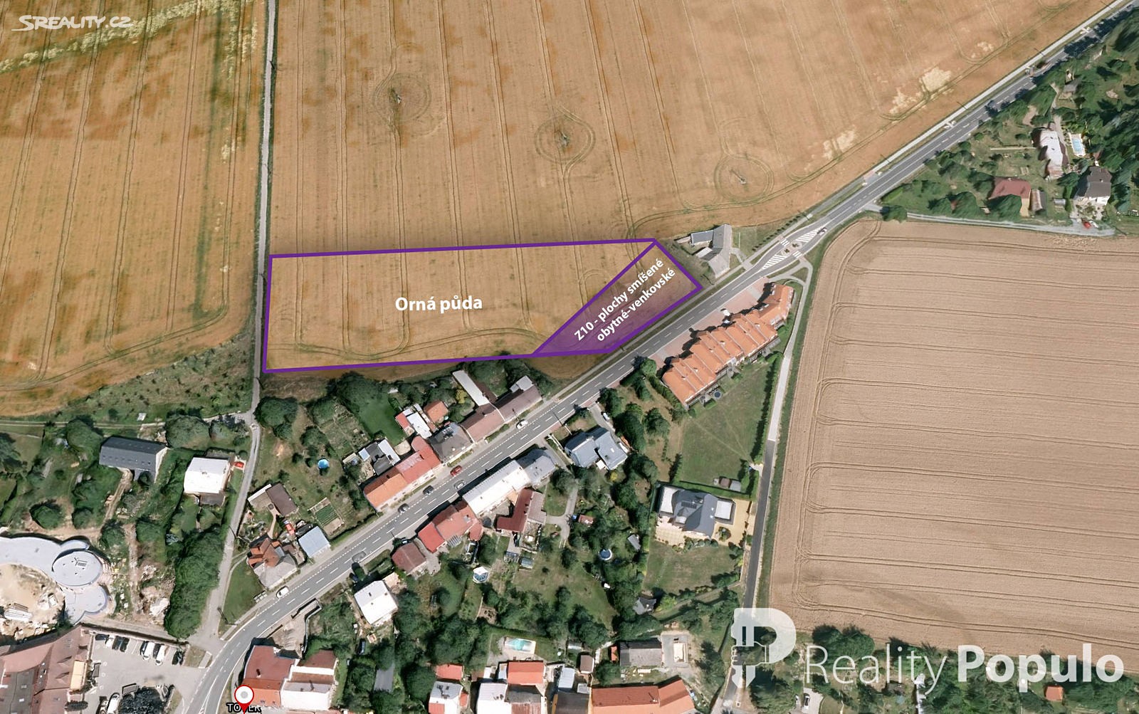 Prodej  stavebního pozemku 7 164 m², Tovéř, okres Olomouc
