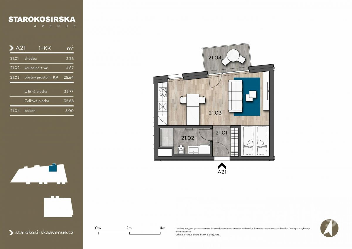 Prodej bytu 1+kk 36 m², Starokošířská, Praha - Košíře, Praha, náhled. č. 1