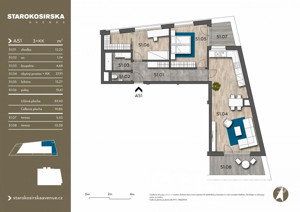Prodej bytu 3+kk 92 m², Starokošířská, Praha - Košíře, Praha, náhled. č. 1