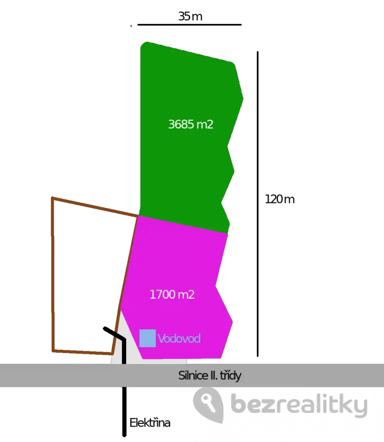 Prodej pozemku 3.685 m², 347, Humpolec, Kraj Vysočina, náhled. č. 2