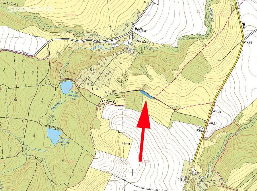 Prodej  lesa 1 592 m², Žandov - Valteřice, okres Česká Lípa