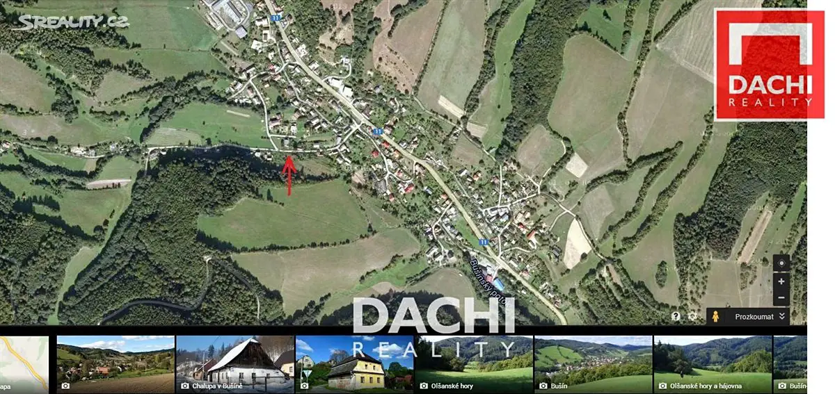 Prodej  stavebního pozemku 3 490 m², Bušín, okres Šumperk