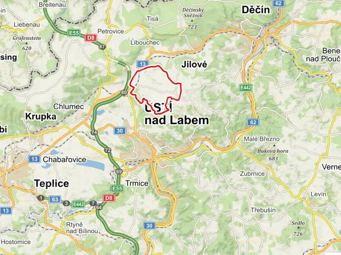 Velké Chvojno, Ústí nad Labem