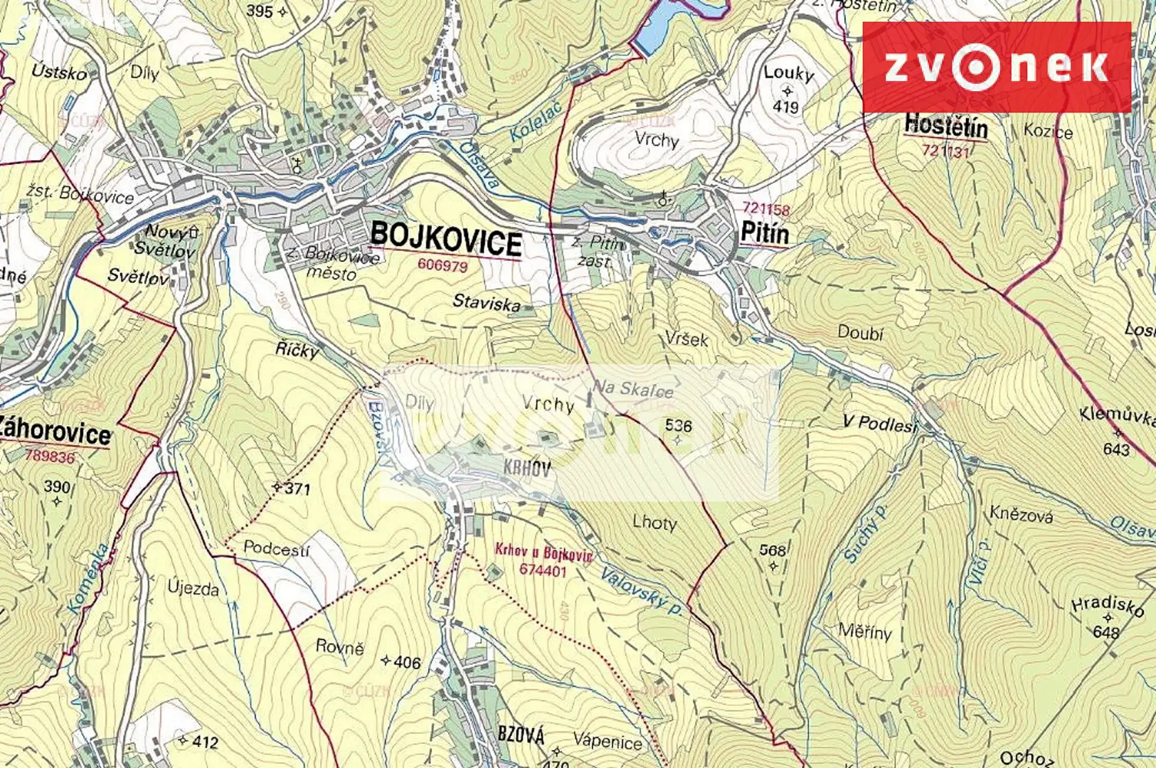 Prodej  lesa 140 000 m², Bojkovice - část obce Přečkovice, okres Uherské Hradiště