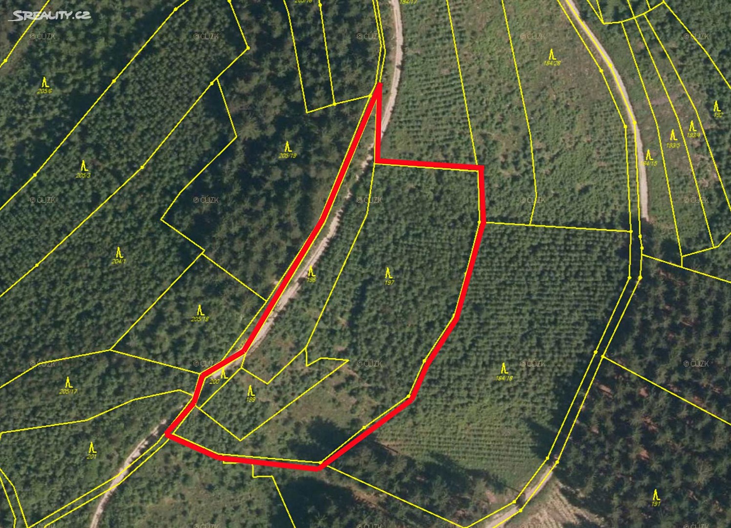 Prodej  lesa 8 758 m², Lhota u Vsetína, okres Vsetín