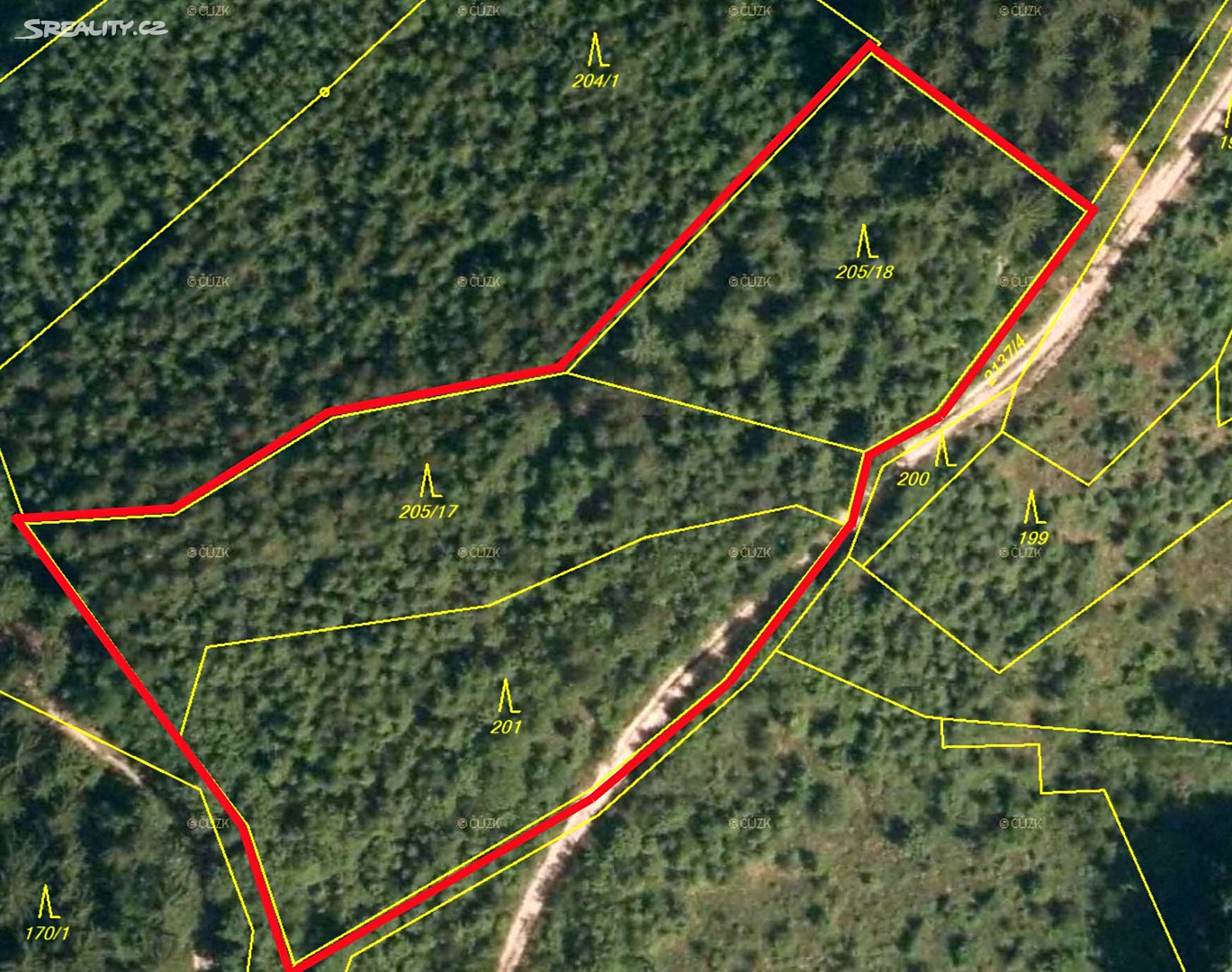 Prodej  lesa 5 837 m², Lhota u Vsetína, okres Vsetín