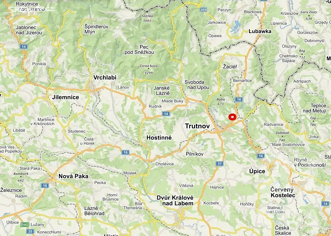 Prodej  stavebního pozemku 54 619 m², Trutnov - část obce Voletiny, okres Trutnov