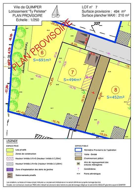 Vente terrain 494 m2