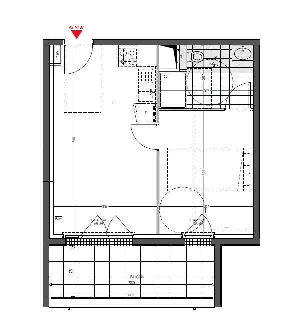 Vente appartement 2 pièces 38,27 m2