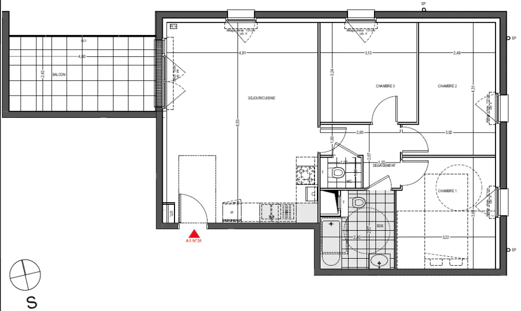 Vente appartement 4 pièces 75,19 m2