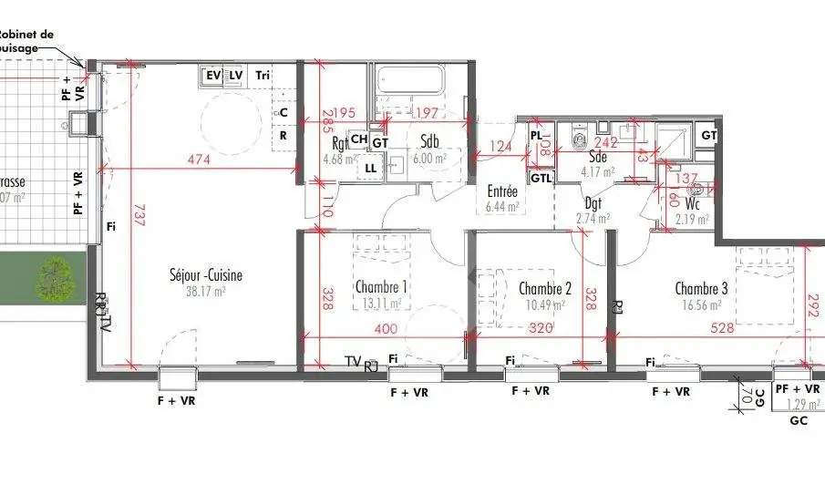 Vente appartement 4 pièces 104,55 m2