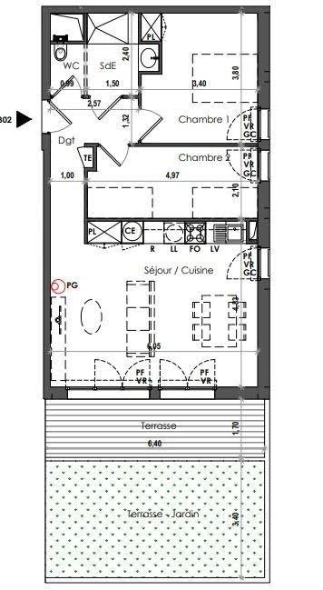 Vente appartement 3 pièces 62,6 m2