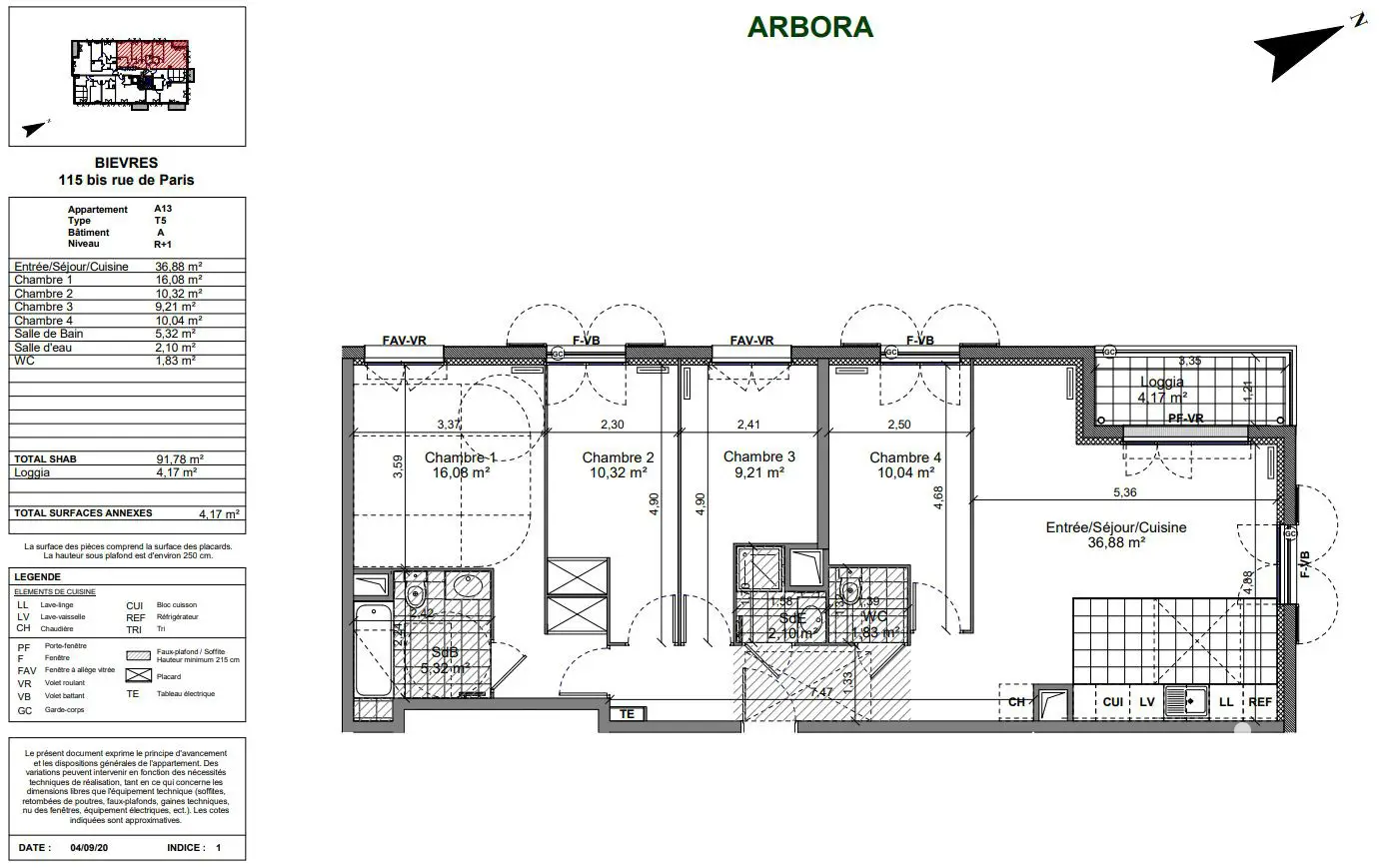Vente appartement 5 pièces 92 m2