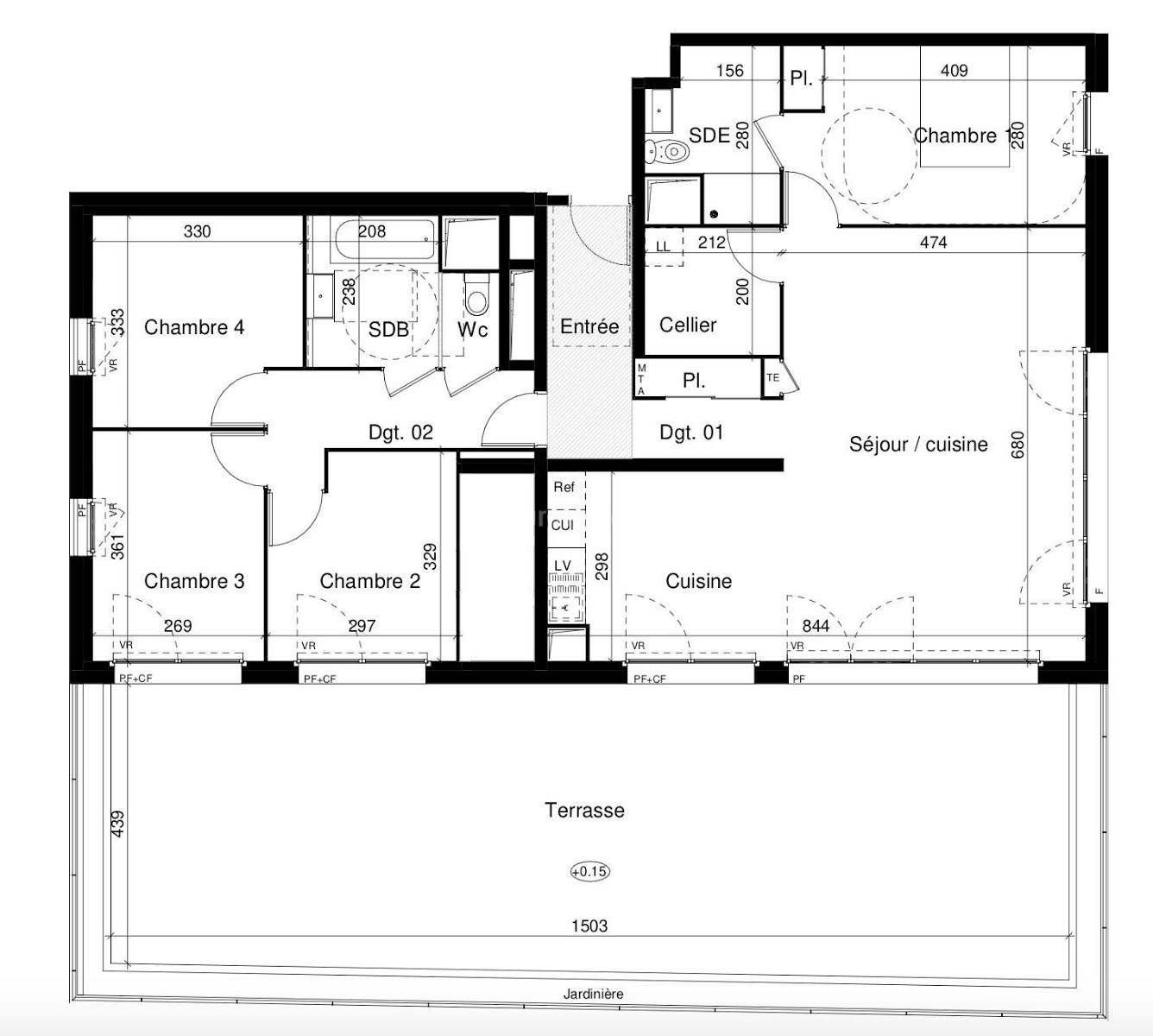 Vente appartement 5 pièces 114,9 m2