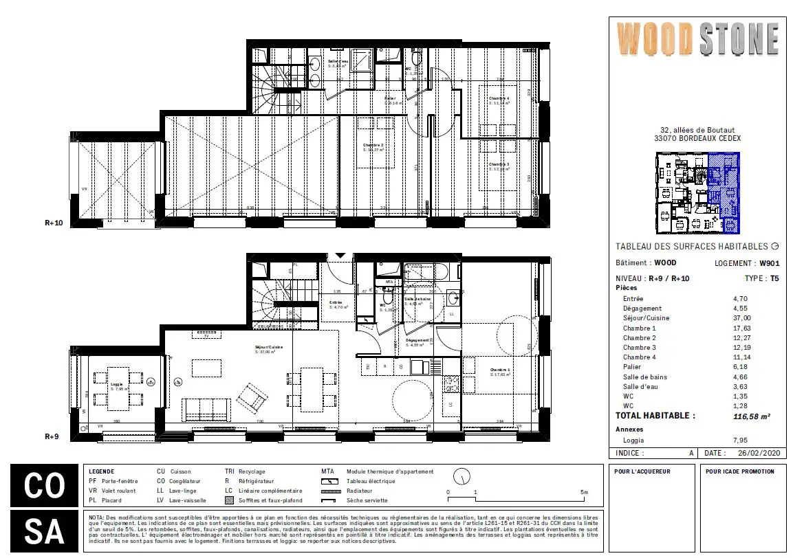 Vente appartement 5 pièces 116,58 m2