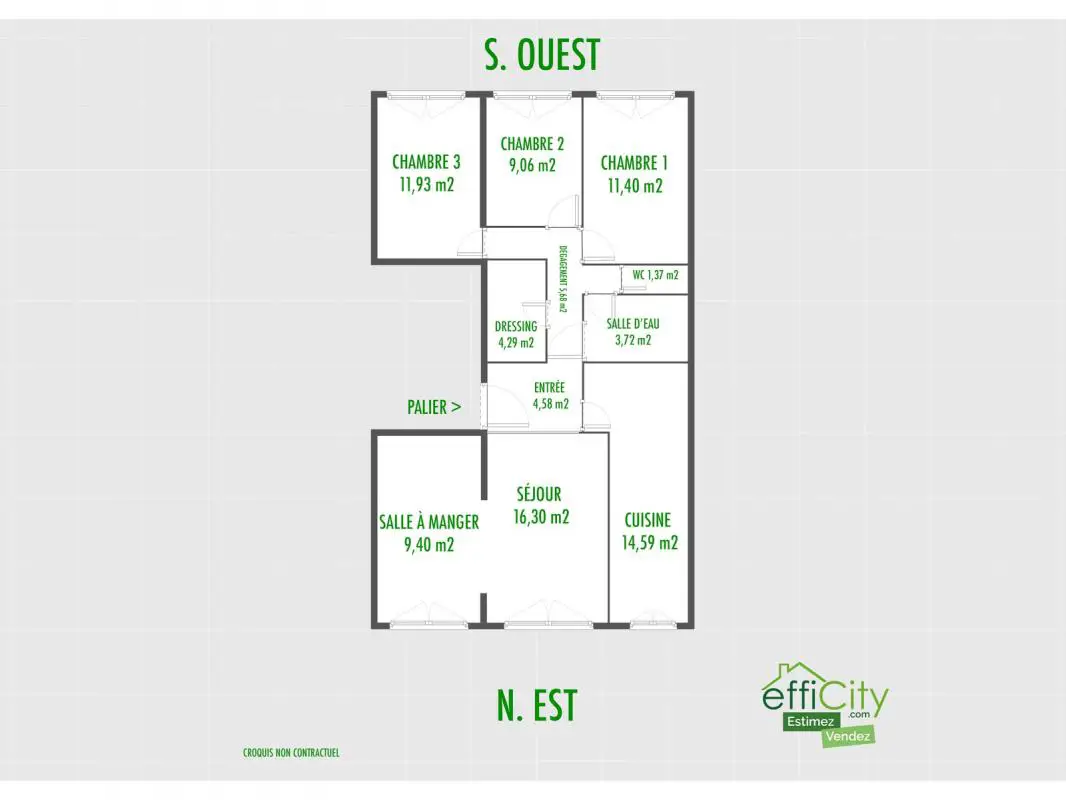 Vente appartement 5 pièces 92,62 m2