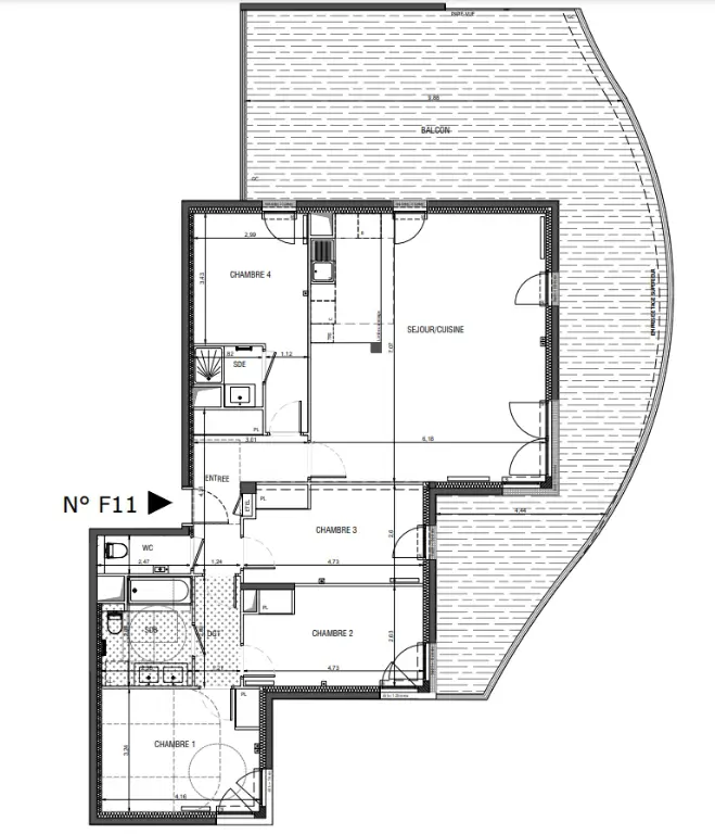 Vente appartement 5 pièces 116 m2