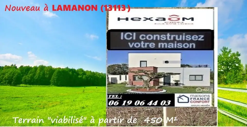 Vente terrain à bâtir 450 m2