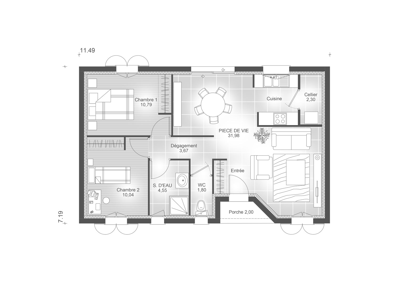 Vente maison 4 pièces 85 m2