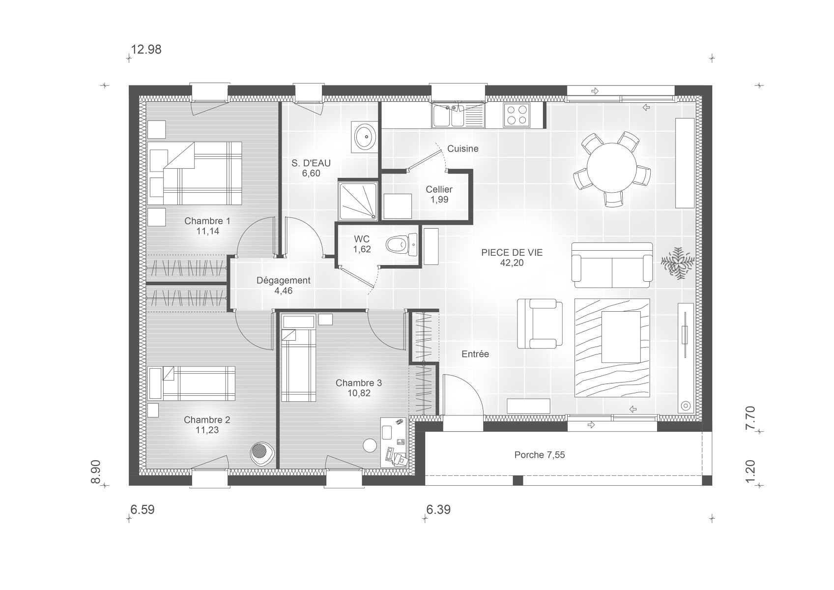 Vente maison 1 pièce 90 m2