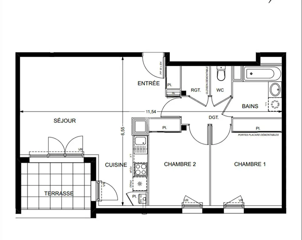 Vente appartement 3 pièces 63,26 m2