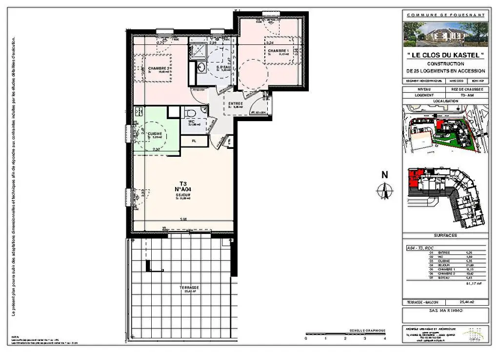 Vente appartement 3 pièces 61,17 m2