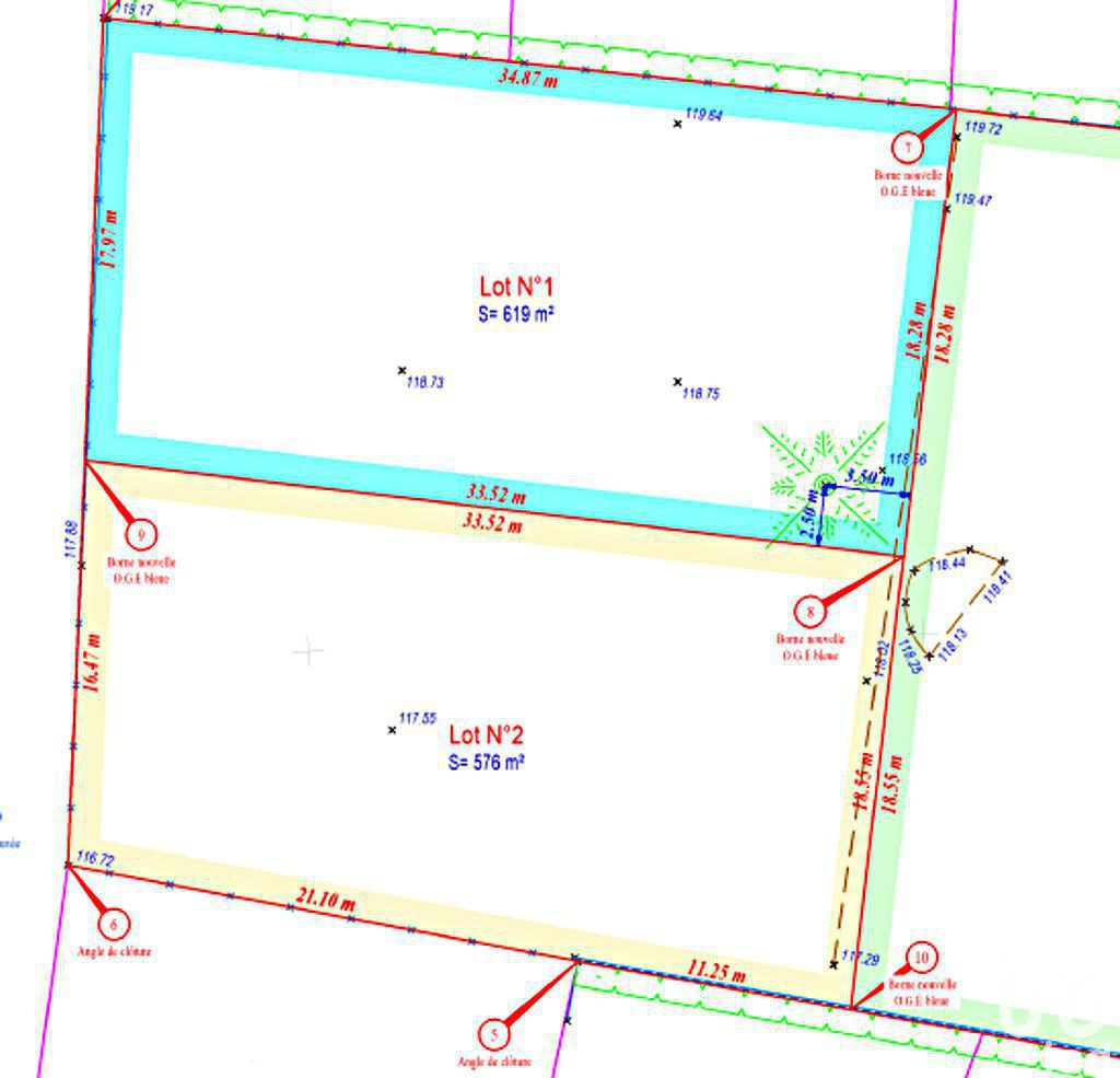 Vente terrain 576 m2