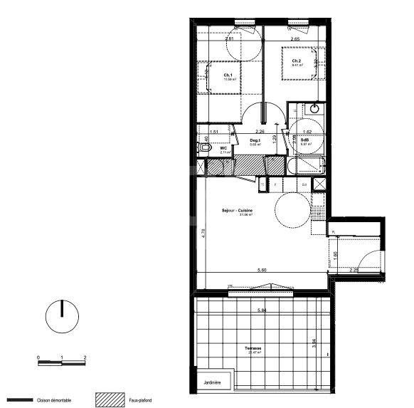 Vente appartement 3 pièces 64,84 m2