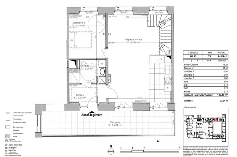 Vente appartement 5 pièces 103 m2