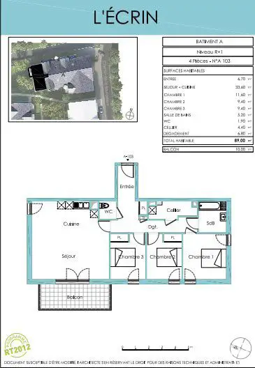 Vente appartement 4 pièces 89 m2