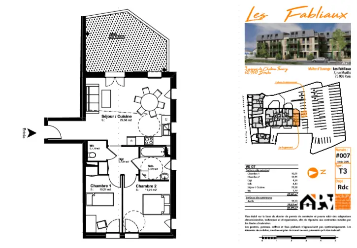 Vente appartement 3 pièces 62,46 m2