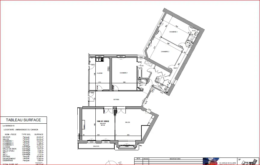 Location appartement 5 pièces 166 m2