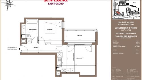 Location appartement 2 pièces 43,48 m2