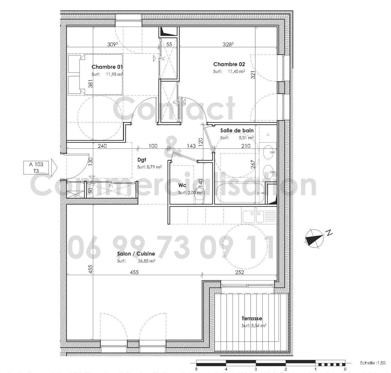 Vente appartement 3 pièces 66,3 m2