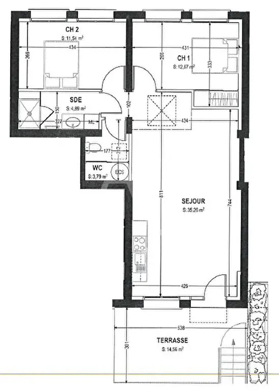 Vente appartement 3 pièces 68,15 m2