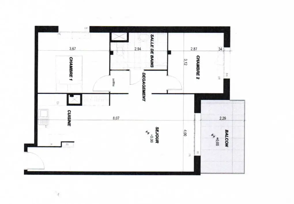 Location appartement 3 pièces 61,02 m2