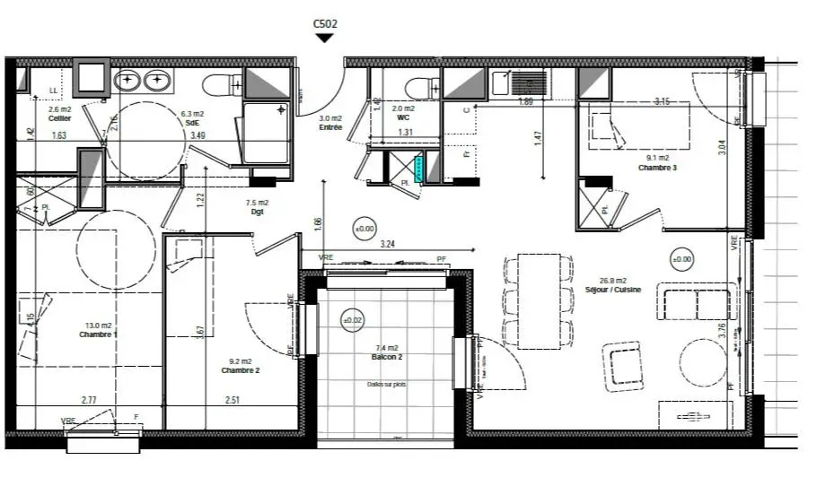Vente appartement 4 pièces 79,4 m2