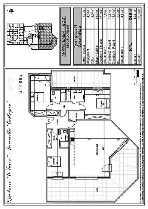 Vente appartement 4 pièces 124 m2