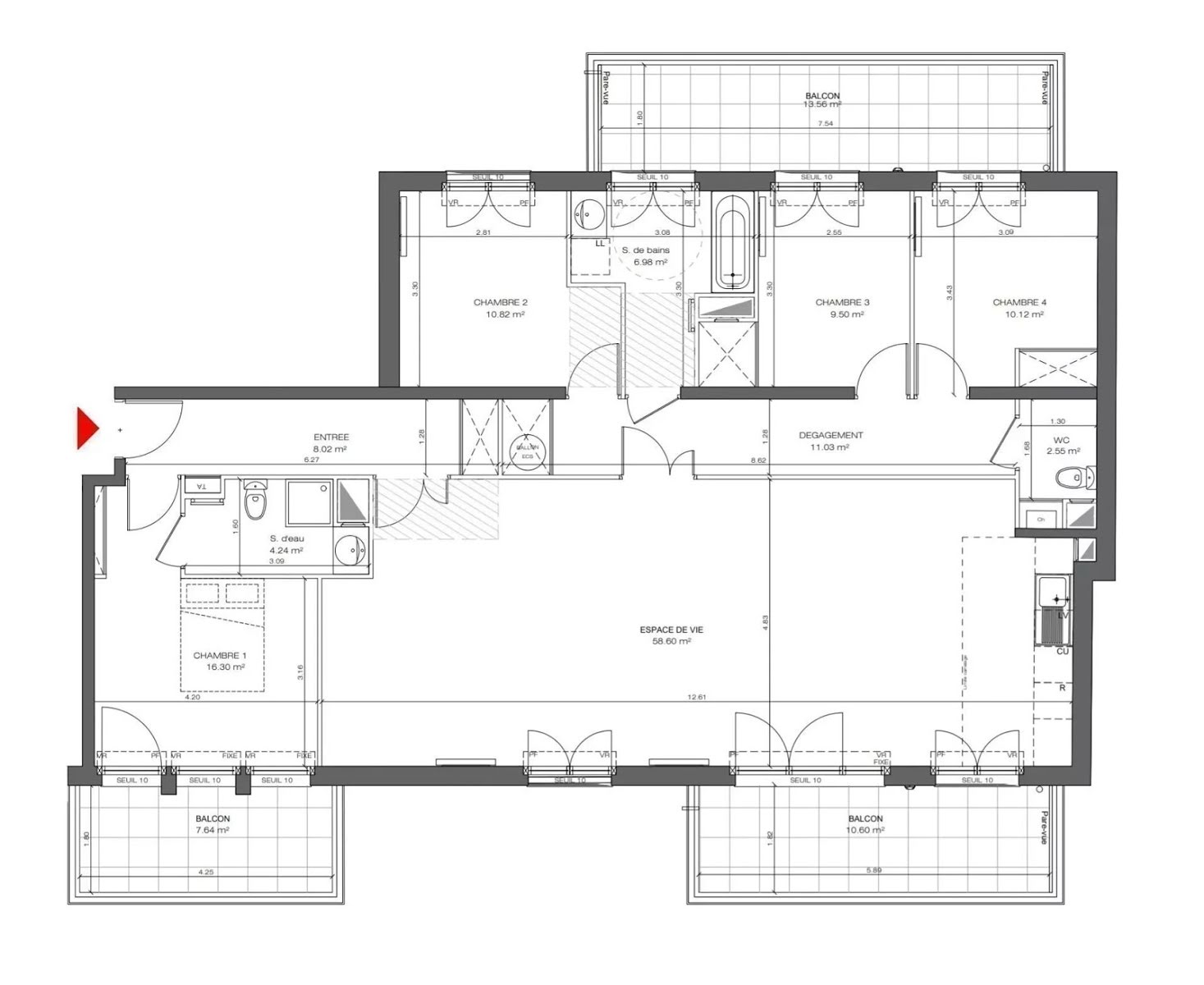 Vente appartement 5 pièces 138 m2