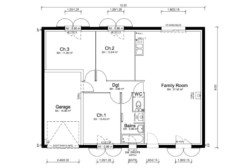 Vente maison 4 pièces 79 m2