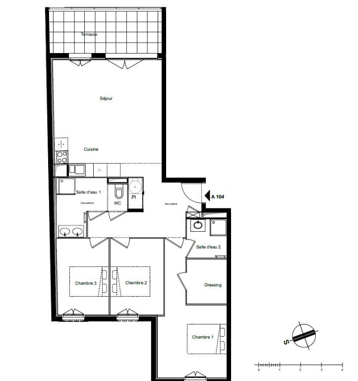 Vente appartement 4 pièces 87 m2